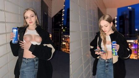 I'll show you more than just my tits for the energy drink!