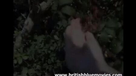 Interracial gangbang with a mature lady in nature