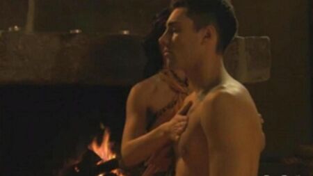 The girl learned to do erotic massage on a guy