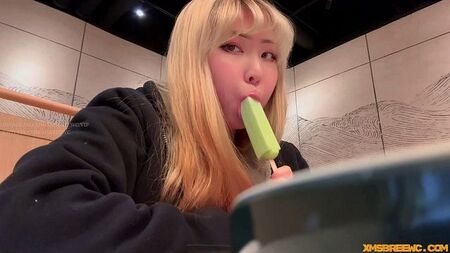 Your tongue is licking the ice cream, but it could just as easily be licking my cock