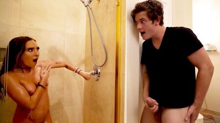She's standing there washing herself, and I'm jerking off to her wet pussy