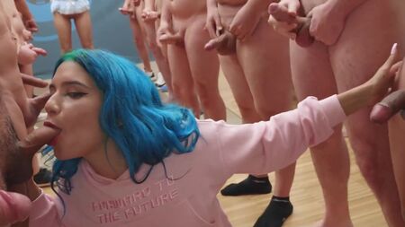 Min Galilea swallows 64 huge cumshots in mouthful bukkake