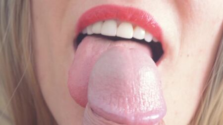 20 minutes of hottest blowjob, licking cockhead, edging cock, huge cumshot