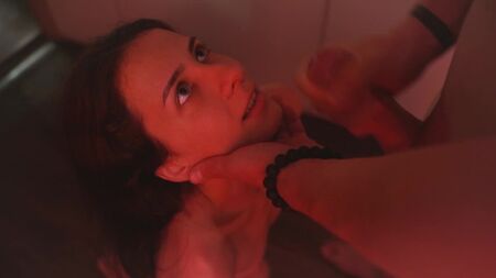 Thin teen girl can't stand big dick in pussy and moans loudly and eat cum