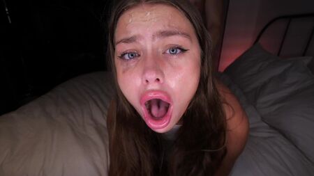 Extra sloppy deep throat and fucked with cum on face! Spit play slut!