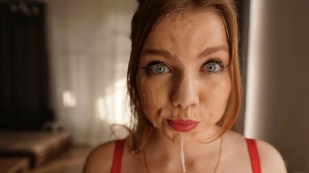 THIS IS RECORD SPERM ON FACE! My stepsister was interfering with my play
