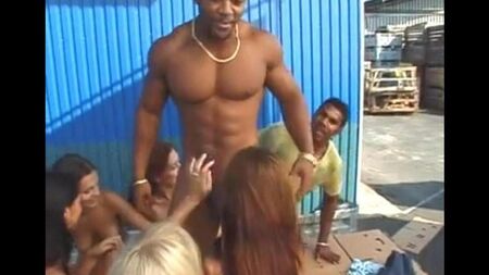 Orgy with Negro in public