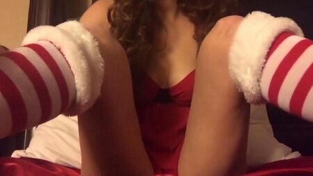 New Year's home masturbation with a dildo