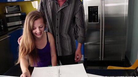 The stepfather planted a young stepdaughter on a member