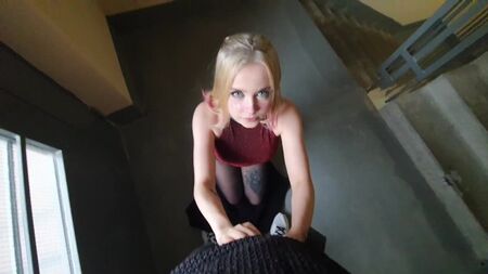 Risky throat blowjob from Mila cry in public with oral creampie at the end