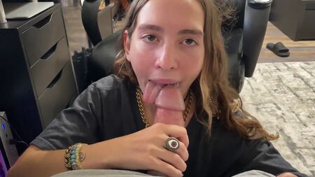 Playing With His Joystick While He Plays Video Games Teen POV Creampie