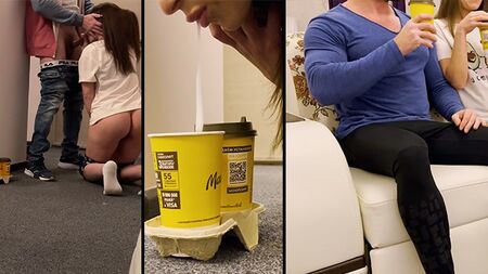 She sucked delivery guy dick and put his cum to her cuckold