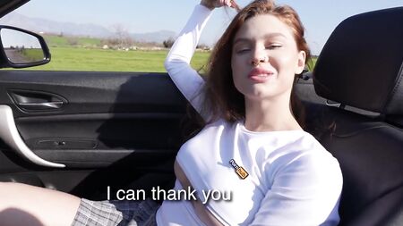 Risky Public Sex In Car With Little Slut! She Paid With Her Tight Holes