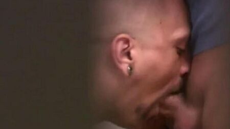 Guys suck each other in a public toilet