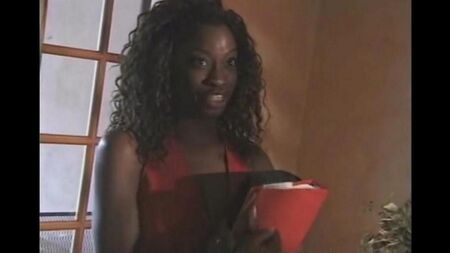 A young black woman sucks a teacher's penis