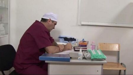The doctor inserted the patient with a pussy extensor