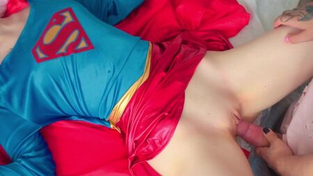 Fucked super girl and super cumshot on her chest