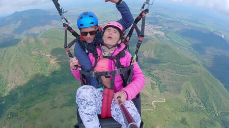 SQUIRTING while PARAGLIDING in 2200 m above the sea