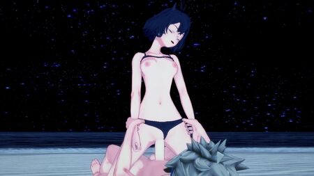 Secre Swallowtail(Nero) and Asta have deep sex on the beach at night