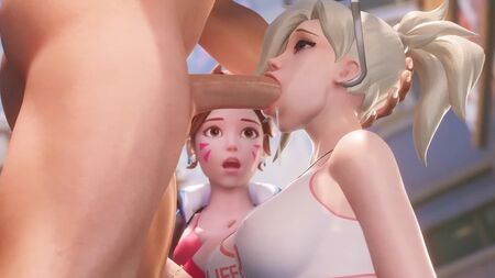 Mercy Teach Dva how to make a Deepthroath Overwatch Porn 3D