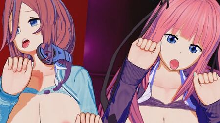 Miku X Nino Threesome Hentai