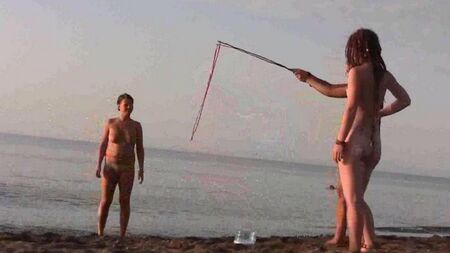 Naked play on the beach