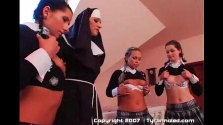 The nun made three girls have sex