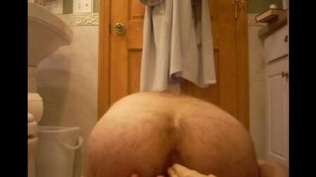 Rubber phallus in my anus - homemade