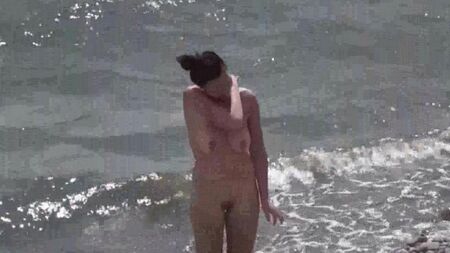 A couple of nudists on the beach