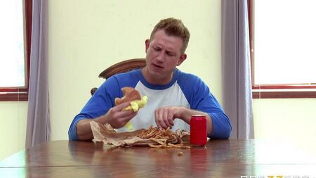 Husband watches as a wife fucks herself as a cucumber
