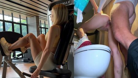 PUBLIC SEX in the gym with horny bitch CALIFORNIABABE