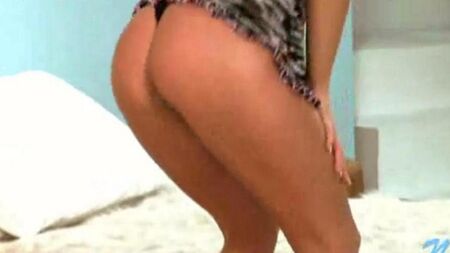 Young Russian lecherous shows striptease on camera