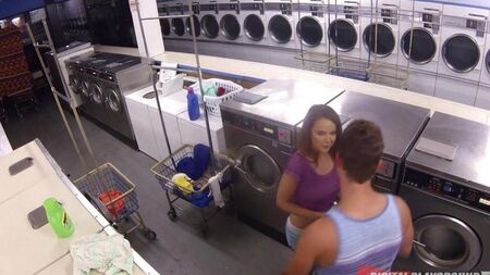 A man fucked Dillion Harper in the laundry