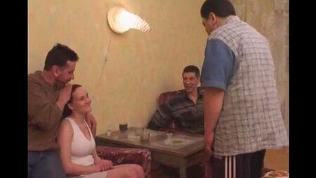 A drunken uncle with friends makes an incest with a niece