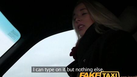Amateur sex with a blonde in a car
