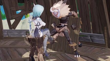 Eula wanted to have fun with hilichurl, but he got free and fucked her (Eula, Genshin Impact, Hilichurl, Hentai, Pussy fuck)