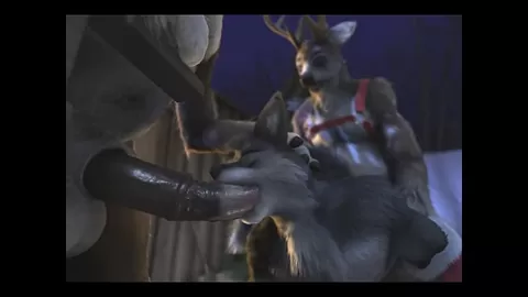 3D Gay Yiff by H0rs3 Furry Porn Sex E621 Raindeer double penetration femboy  wolf christmas - XXXi.PORN Video