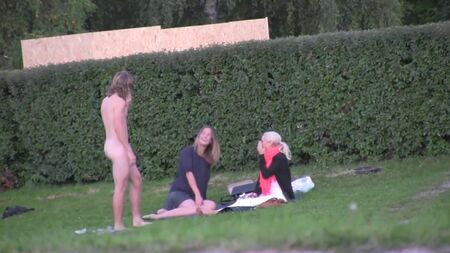 Naked guy picking up girls. cfnm, voyeur